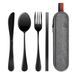 Outdoor Tableware Portable Cutlery 4 Piece Set Knife, Fork, Spoon, Chopsticks With Box Travel Cutlery Camping Bag Camping Flatware_desvips.com