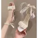 Casual Shoes Large French Niche Pearl High Heeled Sandals For Women S Summer New Item Medium Thick Heel Crystal Fairy_desvips.com