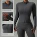 PeakGo Oasis Autumn Winter Zipper European American Tight Long Sleeve Yoga Women Running Sports Fitness Clothes Jacket_desvips.com