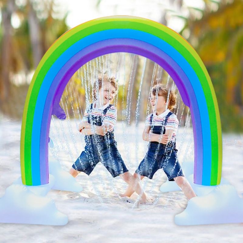 Inflatable Rainbow Arch Sprinkler - Summer Water Play Toy For Kids, Lawn & Backyard Fun_desvips.com