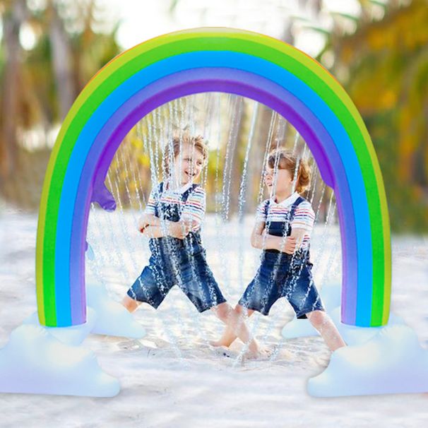 Inflatable Rainbow Arch Sprinkler - Summer Water Play Toy For Kids, Lawn & Backyard Fun_desvips.com