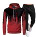 Muscle Men's Sports Casual Hoodie Set Graffiti Print Slim Fit Fashion Simple OM Trend Style_desvips.com