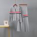2025 Autumn Winter Long Sleeve T-Shirt Two-Piece Set Plus Size Knitted Casual Button Suit Wide-Leg Pants For Women_desvips.com