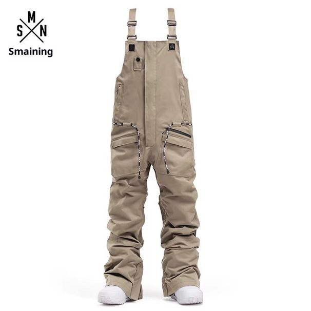 001 Men And Women One-piece Bib Warm Windproof Waterproof Outdoor Equipment Snowboard Ski Suit Snow Pants_desvips.com