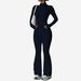 10-Color Seamless Zipper Long Sleeve Flared Pants Naked Feel Yoga Set For Women - Gym, Outdoor, Fitness Wear (S-XL)_desvips.com