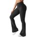 European And American Size Blockbuster Overalls Women's Pockets Yoga Pants Flared Pants Hip-lifting Sports Tight Fitness Pants_desvips.com