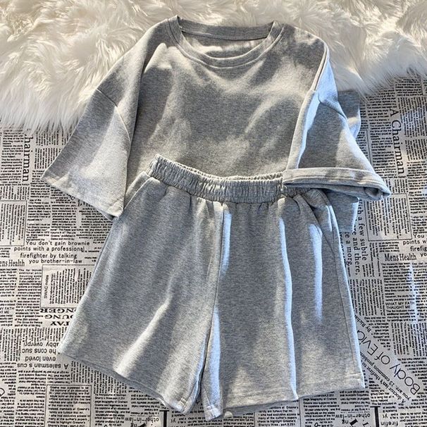 2026 Casual Sports Suit Women, New Summer Style For Students, Versatile, Loose, Fashionable, Two-Piece Set With Short_desvips.com