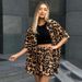 Women's Clothing leopard print short-sleeved lining summer shorts _desvips.com