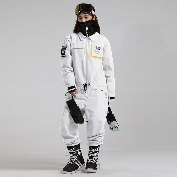 001 Winter New Women, Thickened, Warm, Waterproof, Windproof, Single Double Board, Leg-tie One-piece Ski Suit For Men_desvips.com