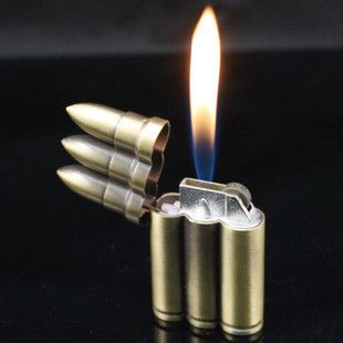 Creative Military Model Bullet Open Flame Flint Wheel Novelty Metal Lighter_desvips.com
