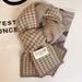 Houndstooth Scarf For Women Winter New Double-Sided Knitted Warm Korean Student Thickened Couple Neck Warmer High-End_desvips.com