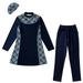 Muslim Swimwear Loose Large Size Obese Woman Conservative Swimsuit Muslim Hot Spring With Hat Print Swimsuit Set_desvips.com
