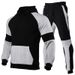 New Autumn Winter Men's Casual Multi-Splicing Fleece Drop Shoulder Hoodie Set Fashion Sports Suit_desvips.com