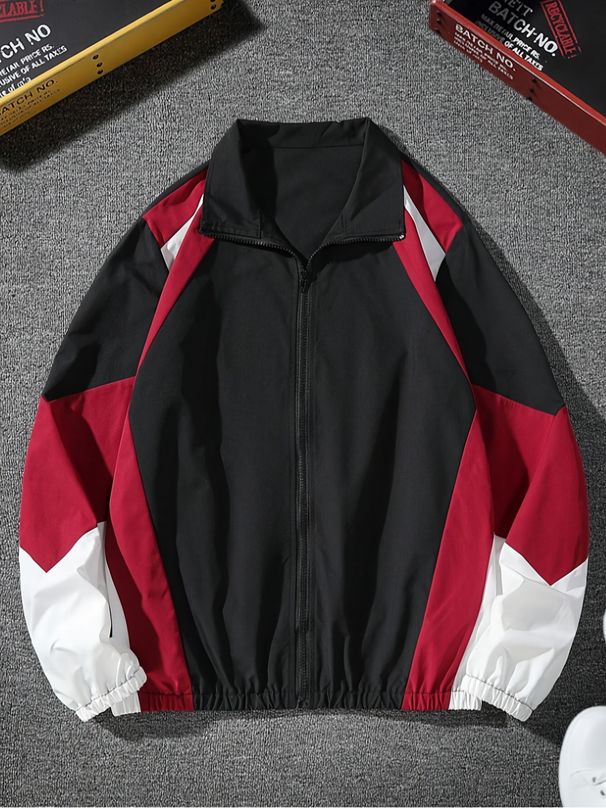 Men's Color-blocked Jacket, Lightweight, Casual, Travel, Windproof And Wear-resistant, High-quality Fabric, Boyfriend_desvips.com