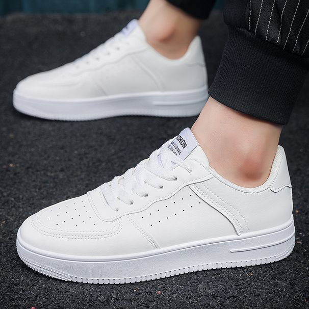 Autumn Board Korean Version Of Fashionable Casual Leather Breathable Men's Sports Small White Shoes_desvips.com
