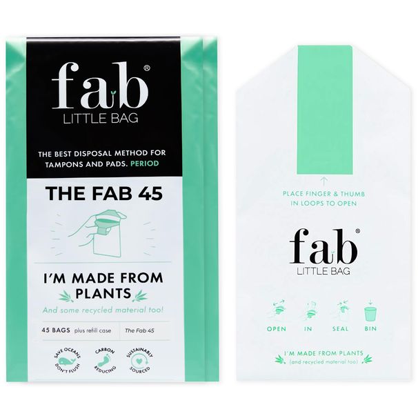 Fab Little Bag Starter Plus Pack Containing 45 Sanitary Disposal Bags And A Recyclable Refill Pack For Use When Out And About_desvips.com