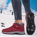 Women's Winter Snow Boots With Fleece Lining, Wide Toe, Waterproof & Anti-Slip Walking Shoes With Hook-and-Loop Closure_desvips.com