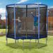Trampolino Elastico Da Esterno, Tappeto Elastico Per Adulti Da Giardino Con Rete Di Sicurezza E Bordo Imbottito, Giochi Da Giardino E , Ø244x240cm, Blu E Nero_desvips.com