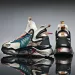 Summer Plus Size Men's Trendy Mesh Breathable Low Top Sock Casual Sneakers Popcorn Thick Soled Dad Shoes_desvips.com