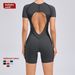 European And American Three-Dimensional Aesthetic Sports One-Piece Yoga Suit Tight Short Sleeve Backless Bodysuit_desvips.com