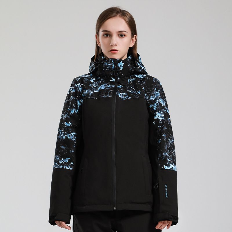 New Snowwear Women's Windproof, Waterproof, Wear-resistant Clip Cotton Warm Veneer Double Board Snow Coat_desvips.com