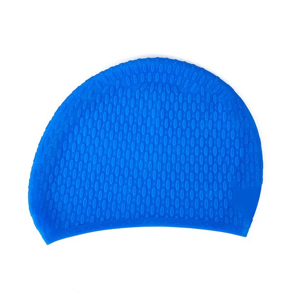 Fashion Adult Extra Large Silicone For Women, Non-Tightening, Thickened, Personalized Solid Color Water Drop Swim Cap_desvips.com