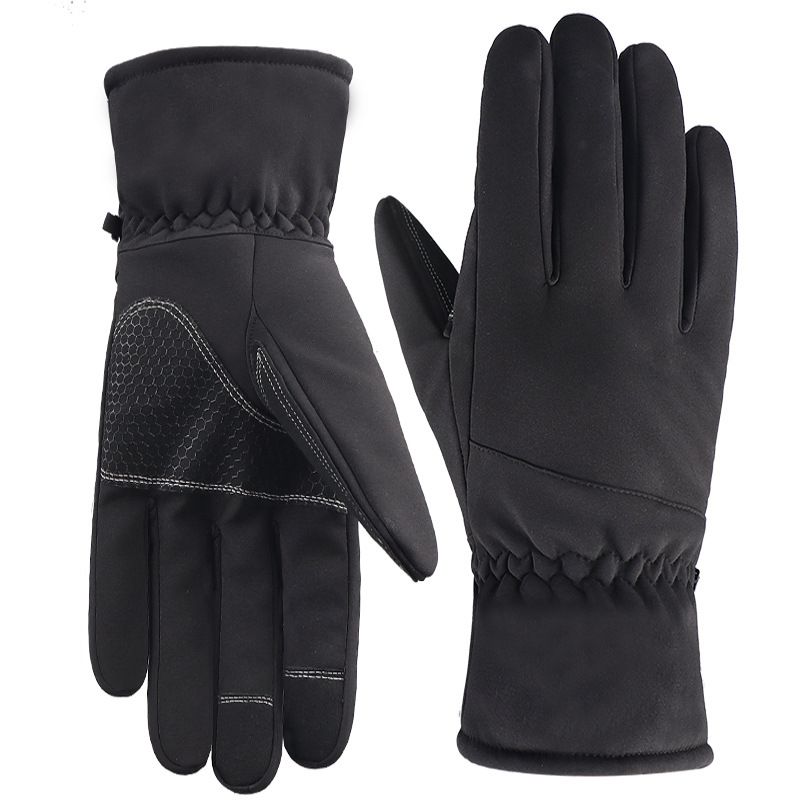 Outdoor Black Cycling Winter Supplies Thickened Warm Windproof Waterproof Skiing Anti-Slip Touch Screen Tactical Gloves_desvips.com