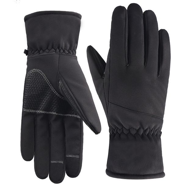 Outdoor Black Cycling Winter Supplies Thickened Warm Windproof Waterproof Skiing Anti-Slip Touch Screen Tactical Gloves_desvips.com
