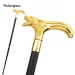 Golden Wolf Head Biting Walking Cane Fashion Decorative Stick Gentleman Cosplay Cane Knob Crosier 92cm Performance Stage Cane_desvips.com