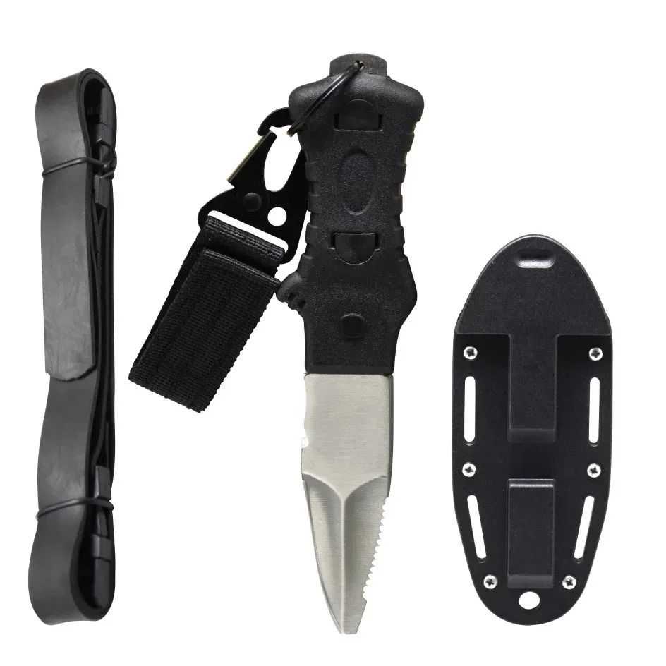 Outdoor Water Rescue Spearfishing Diving Knife Stainless Steel Dive Tool Rope Cutter_desvips.com