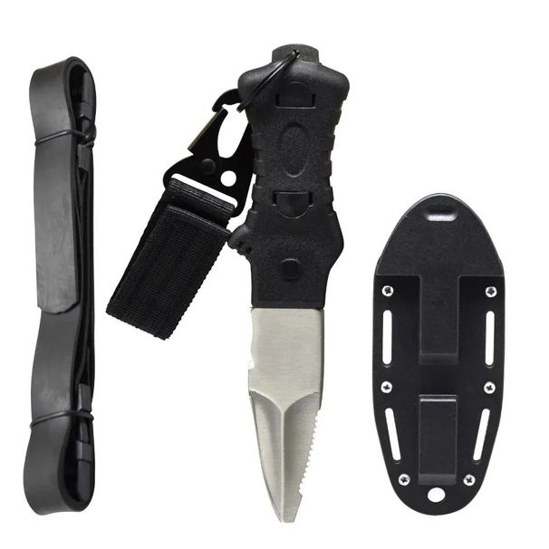Outdoor Water Rescue Spearfishing Diving Knife Stainless Steel Dive Tool Rope Cutter_desvips.com