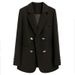 Women's Coat Long Sleeve Blazers Elegant Solid Color_desvips.com