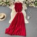 Women's fashion high-waisted lean pressed chiffon skirt two-piece set_desvips.com