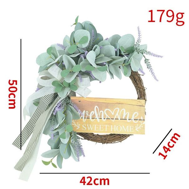 Irish Festival Artificial Plant Vine Wreath, St. Patrick's Day Door Decoration, Cross-Border Holiday Decoration_desvips.com