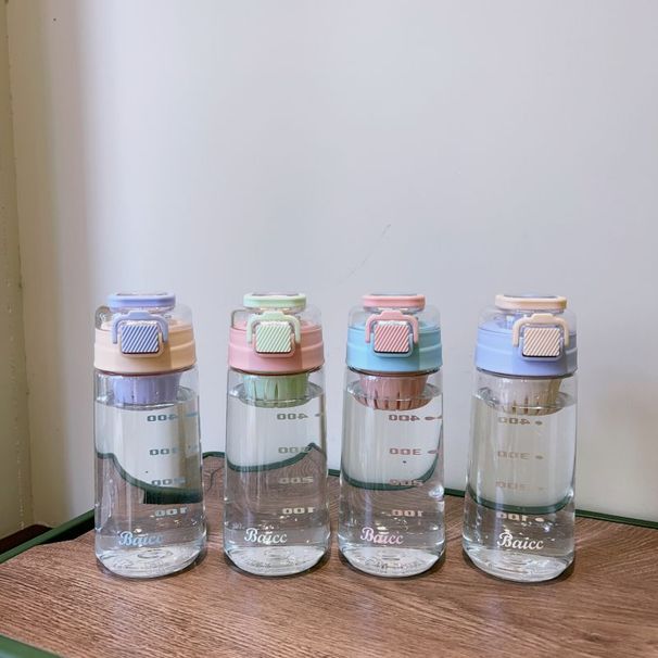 Summer New INS Style Water Bottle Women, Simple Stylish, Large Capacity, Transparent Leak-Proof Plastic Cup For Men And_desvips.com