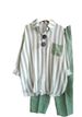 Women's Plus Size Women's Clothing Summer Slightly Fat MM Fashionable Loose Slim Comfortable Casual Striped Suit_desvips.com