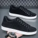 Mens All Black Durable Suede Sneakers With Rhinestone Logo And Toe Cap_desvips.com