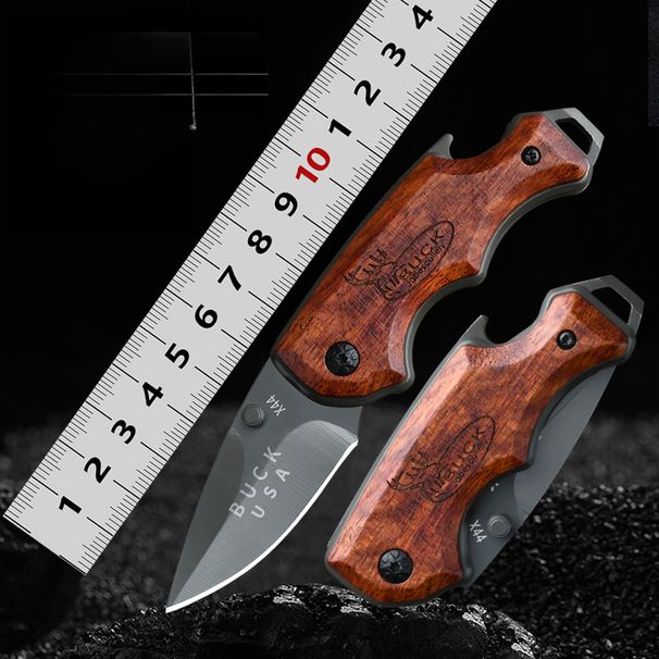 Solid Wood Handle Functional Folding Convenient Wilderness Carry Sharp Keychain Portable Pocket Mini Fruit Knife_desvips.com