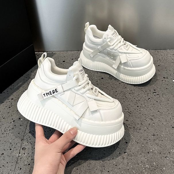 Thick Soled Dad Women's Versatile 2024 New Autumn Fashion Trend Sponge Cake Casual Small Height Shoes Children_desvips.com