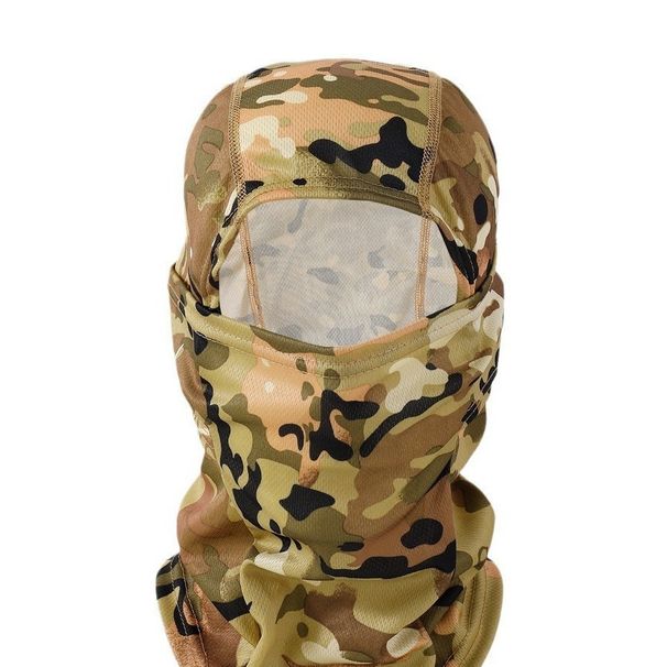 Tactical Camo Motorcycle Balaclava - Breathable Nylon Face Mask For Outdoor Riding & Dust Protection_desvips.com