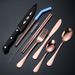 Outdoor Tableware 1010 Stainless Steel Tableware Set 10 Piece Portable Creative Western Tableware Knife, Fork, Spoon And Straw Combination Gift_desvips.com