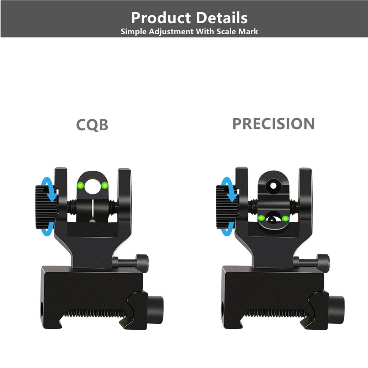 90 Degree Folding With Fiber Optical Equipment Laser Sight Metal Sighting_desvips.com