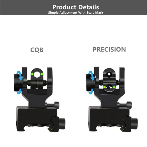 90 Degree Folding With Fiber Optical Equipment Laser Sight Metal Sighting_desvips.com