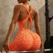Women's Leopard Print Crossback Seamless Onesie Yoga Fitness Running Tights_desvips.com