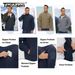 TACVASEN Full Zip Up Green Fleece Thermal Warm Work Coats Mens Zipper Pockets Jacket Hiking Training Outwear Windbreaker_desvips.com