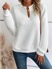 Women's Clothing solid color deep V neck splicing long sleeved women's casual sweatshirt_desvips.com