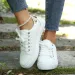 Free Shipping Women Size White Sneakers 2026 Spring Autumn Womens Fashion Black Laceup Soft Soled Pu Leather Ladies_desvips.com