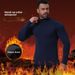 Stand Collar Fleece-Lined Thermal Underwear For Men, Breathable Outdoor Sports Top, Running Fitness Wear, Slim Fit Long_desvips.com