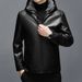 2025 Haining Genuine Men's Short Hooded Jacket Casual Leather And Fur Integrated Thickened Coat Winter_desvips.com