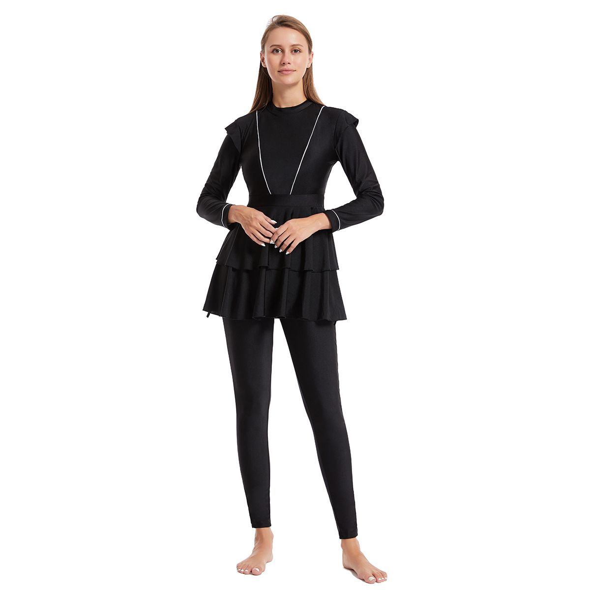 Muslim Swimwear Swimsuit Conservative Swimsuit Dress-style Sunscreen Hot Spring_desvips.com